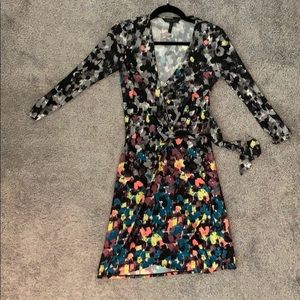 BCBG 3/4 length sleeve wrap dress